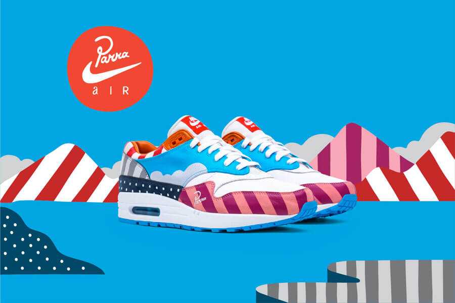 Прекрасное в обыденном: 11 современных художников и их работы для брендов кроссовок - Nike Air Max 1 x Parra